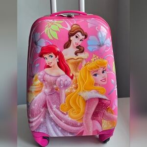 Disney Princess Pink Kids Luggage Spinner Wheels Hard Case